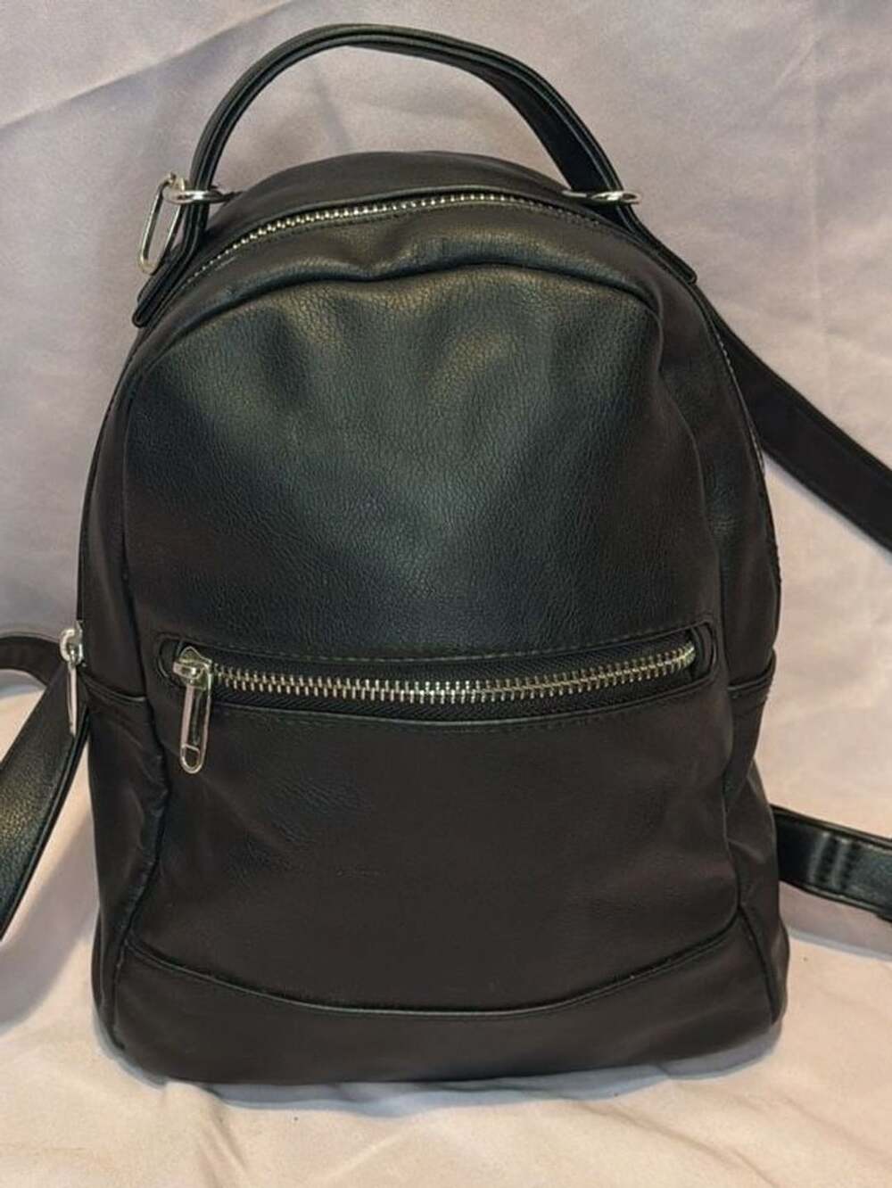 Wild Fable Black Faux Leather Mini Backpack